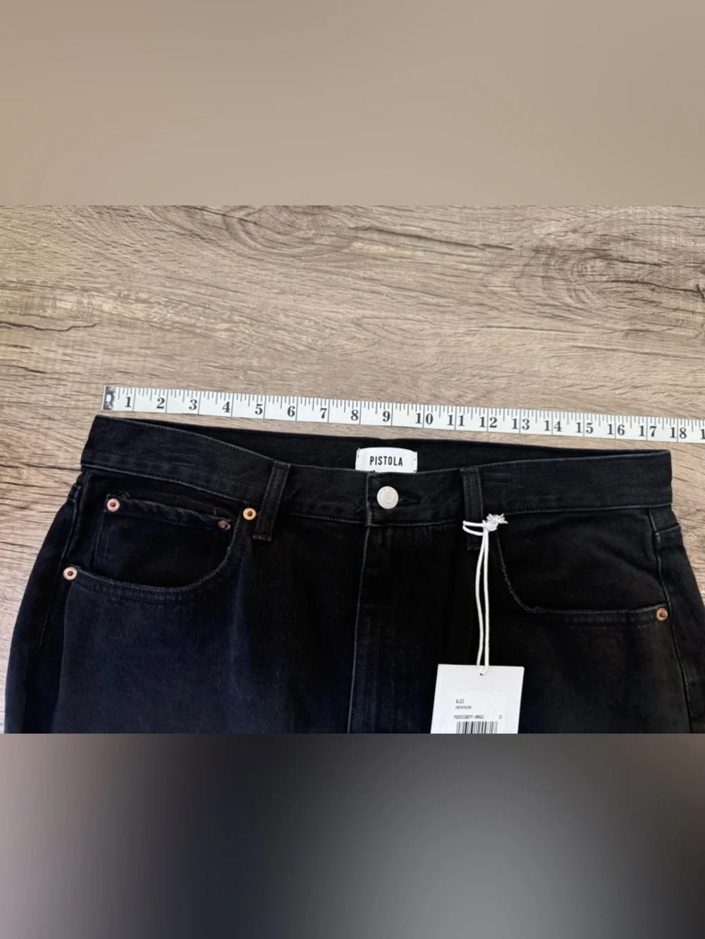Anthropologie Pistola Alice Black Denim Underground Skirt‎ size 32 NWT